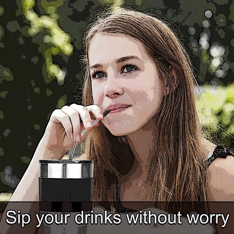 Accmor 22Pcs Reusable Straws Tips, Food Grade Silicone Black Straw Tip Covers Only Fit for 1/4 Inch Wide (6MM Out diameter) Stainless Steel Straws - Image 4